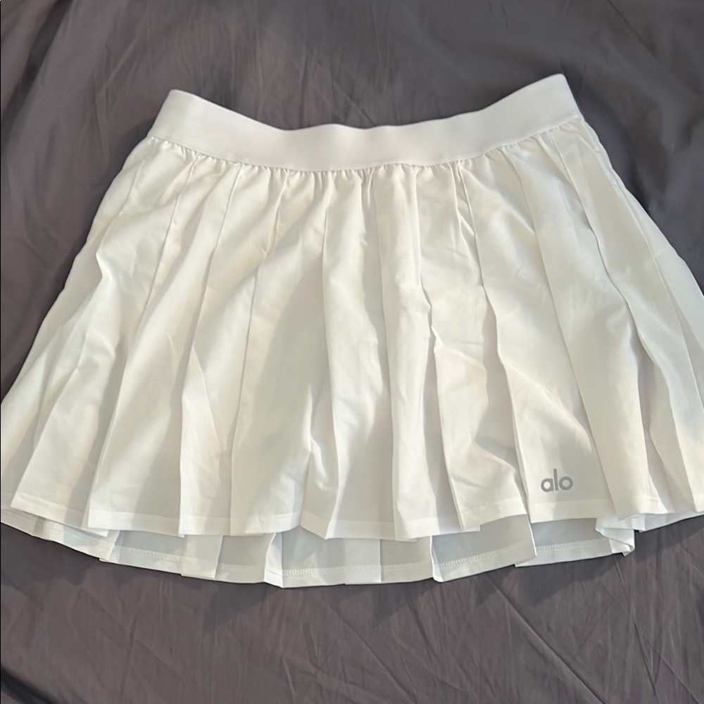 Alo Yoga Pleated White Tennis Skirt